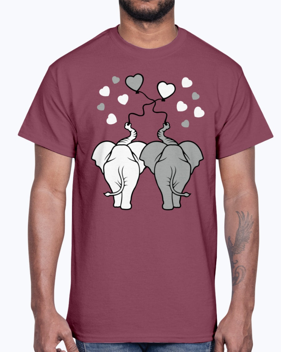 Men's Gildan Ultra Cotton T-Shirt Asphalt elephants in love