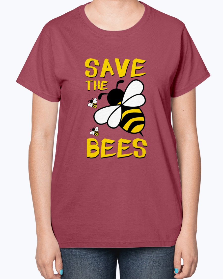 Gildan 2000L Ultra Cotton Ladies T-Shirt 13 colors Dark Save the BEES 2