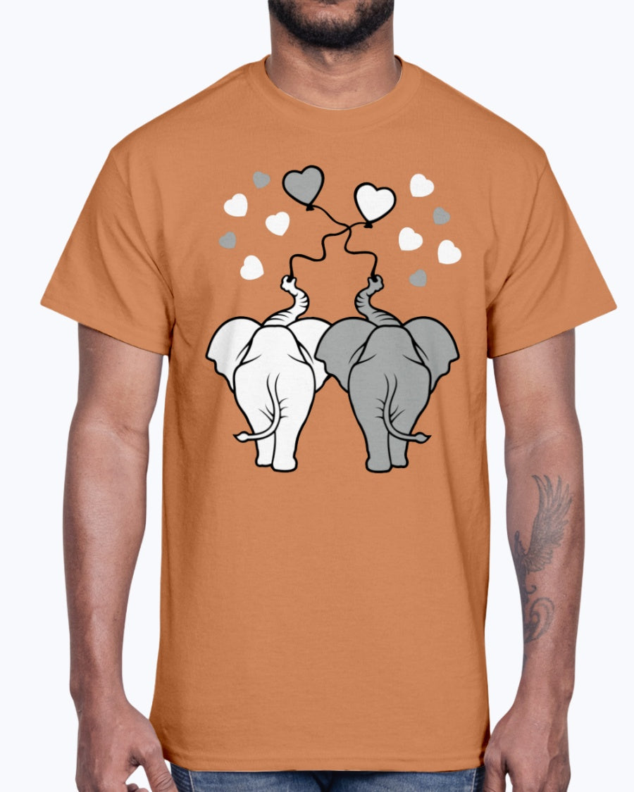 Men's Gildan Ultra Cotton T-Shirt Asphalt elephants in love