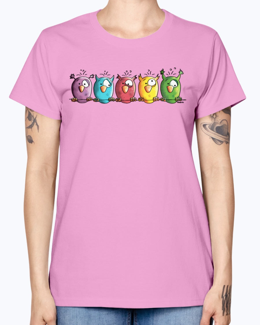 Gildan Ladies Missy T-Shirt 16 colors Funny Owls