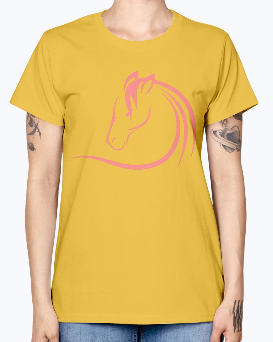 Gildan Ladies Missy T-Shirt . Horse head