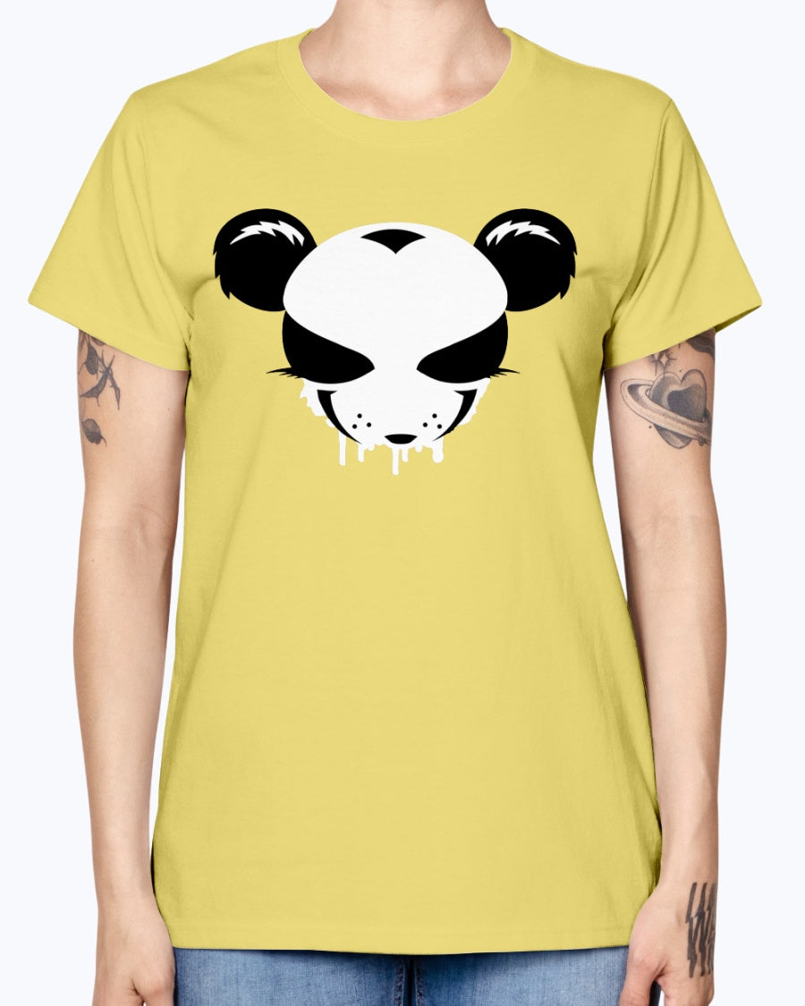 Gildan Ladies Missy T-Shirt . A panda face as a graffiti design