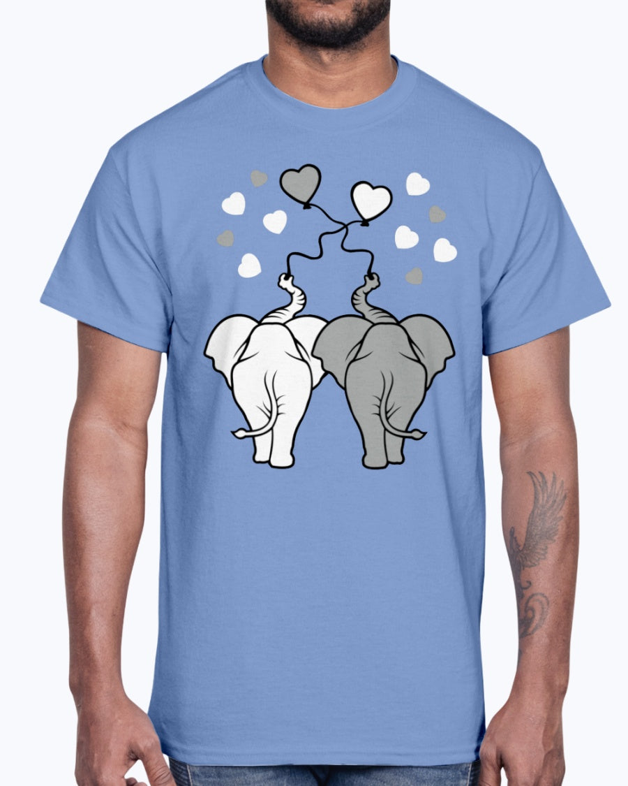 Men's Gildan Ultra Cotton T-Shirt Asphalt elephants in love