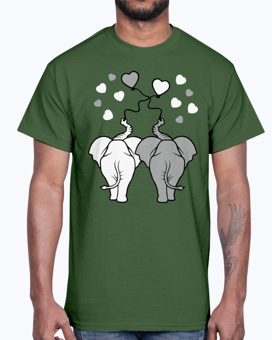 Men's Gildan Ultra Cotton T-Shirt Asphalt elephants in love