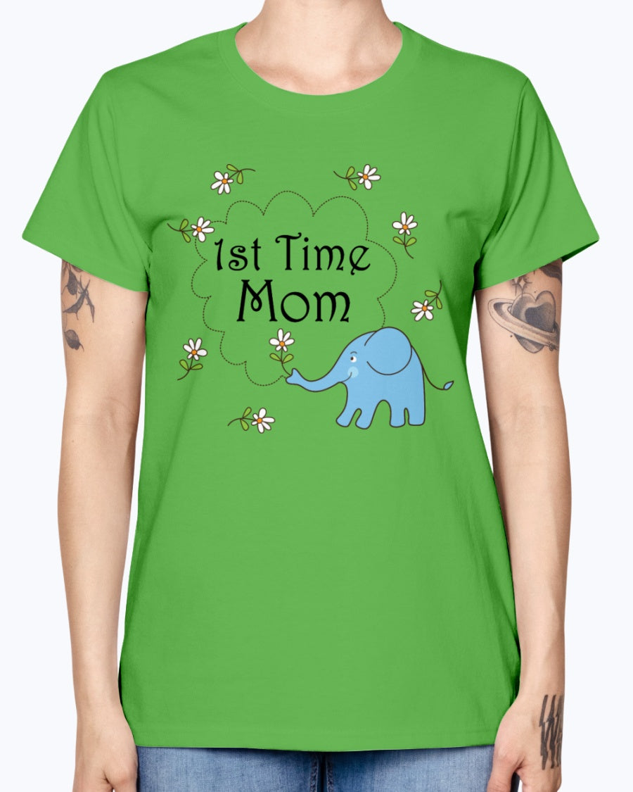 Gildan Ladies Missy T-Shirt 1st Time Mom Maternity