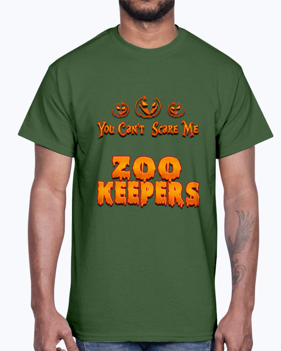 Men's Gildan Ultra Cotton T-Shirt .You Can't Scare Me I Am A Zoo Keepers Halloween