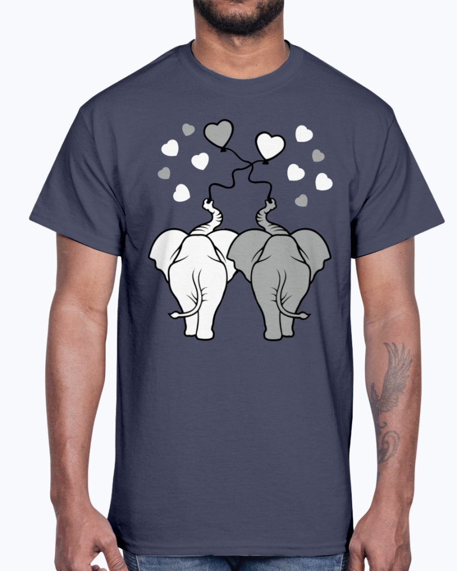 G2000 Unisex Ultra Cotton T-Shirt 12 Colors. Asphalt elephants in love