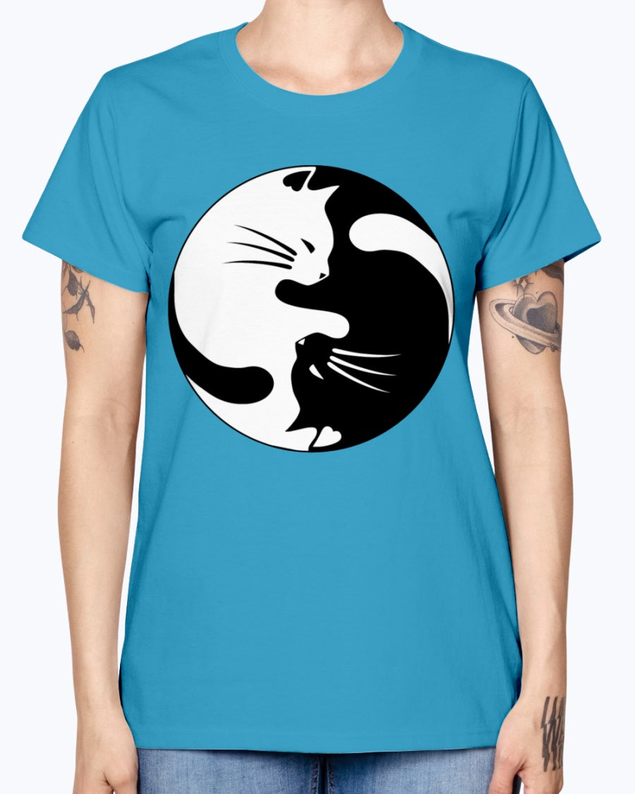 Gildan Ladies Missy T-Shirt Cats yin
