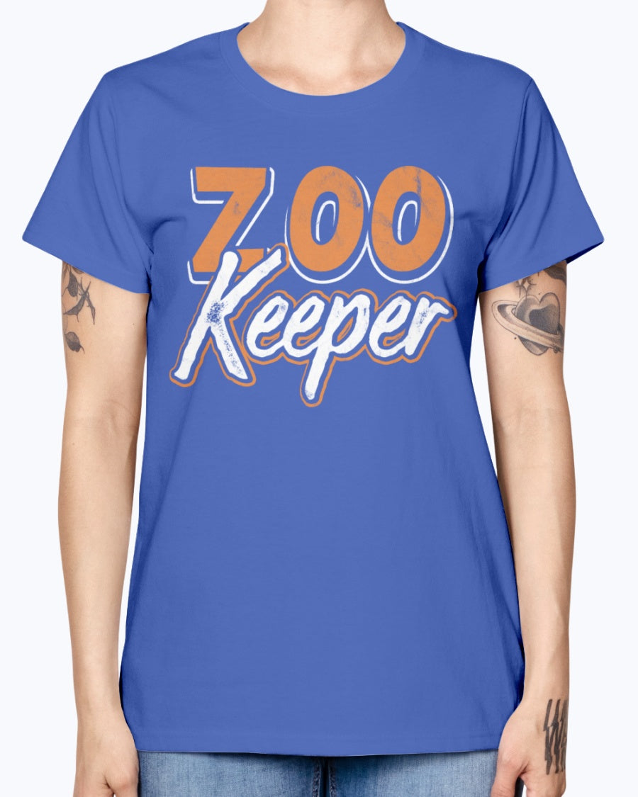 Gildan Ladies Missy T-Shirt 16 colors . Zoo Keeper