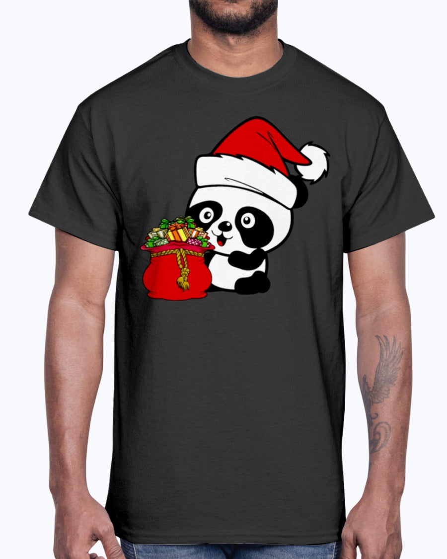 Men's Gildan Ultra Cotton T-Shirt .Santa Panda