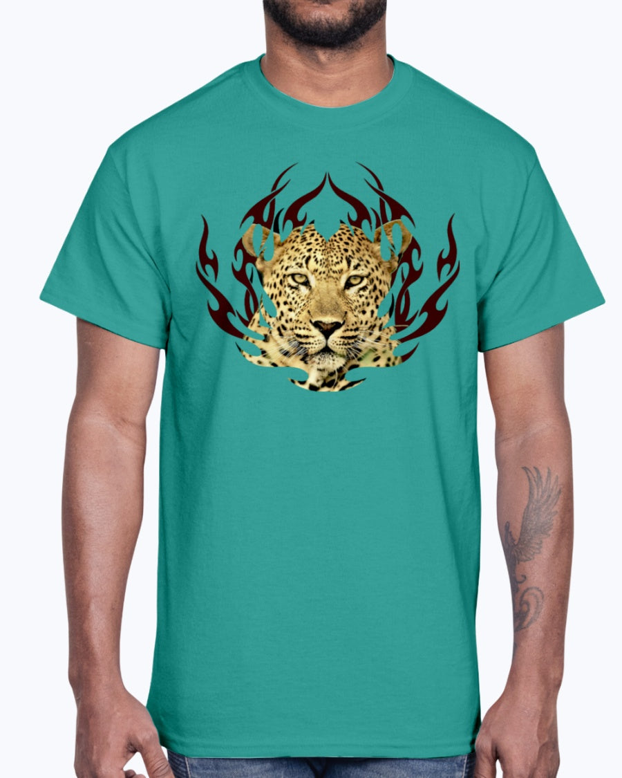 Men's Gildan Ultra Cotton T-Shirt 12 Dark colors. Leopard
