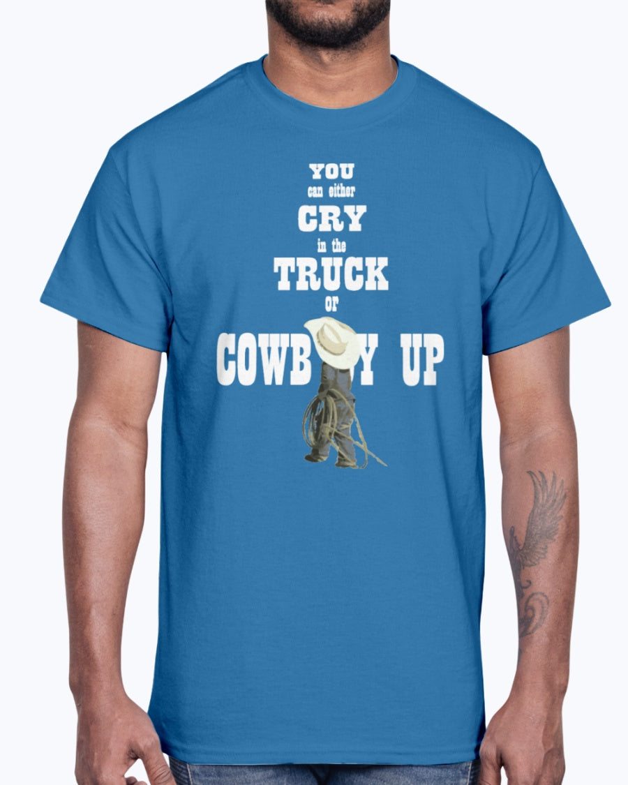 Men's Gildan Ultra Cotton T-Shirt Cowboy up youth