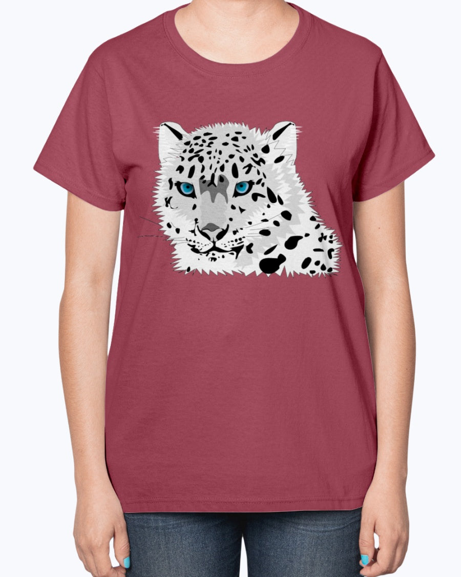 Gildan 2000L Ultra Cotton Ladies T-Shirt 13 colors Dark. Animal snow leopard
