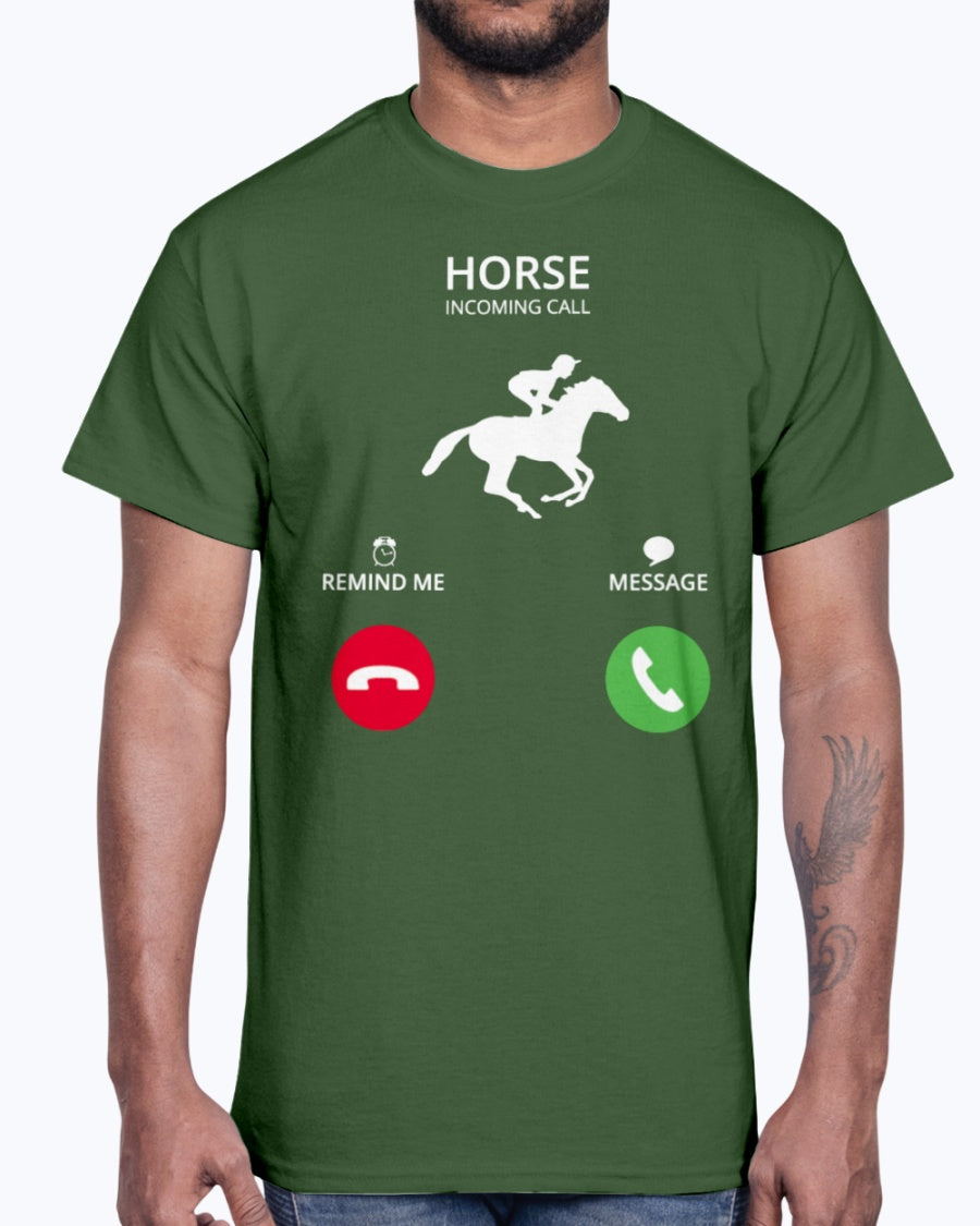 Men's Gildan Ultra Cotton T-Shirt .Call mobile anruf horsewoman riding horse