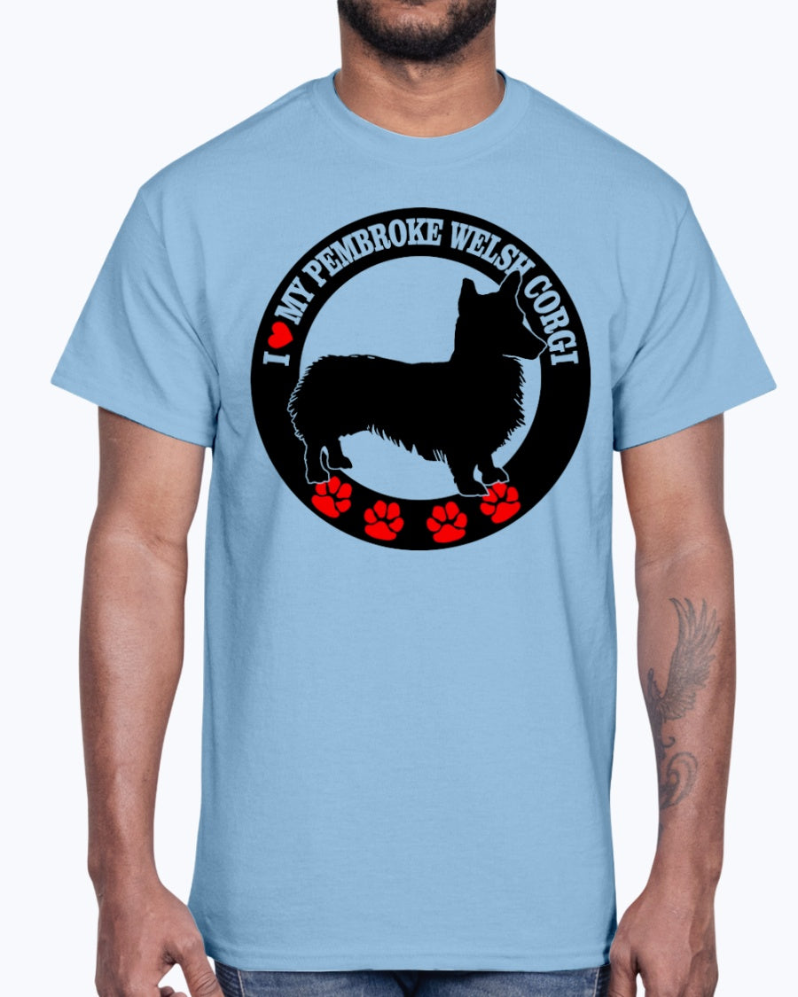 Men's Gildan Ultra Cotton T-Shirt I love my welsh corgi
