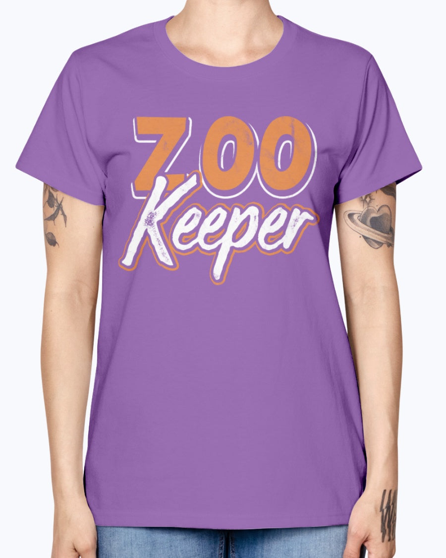 Gildan Ladies Missy T-Shirt 16 colors . Zoo Keeper