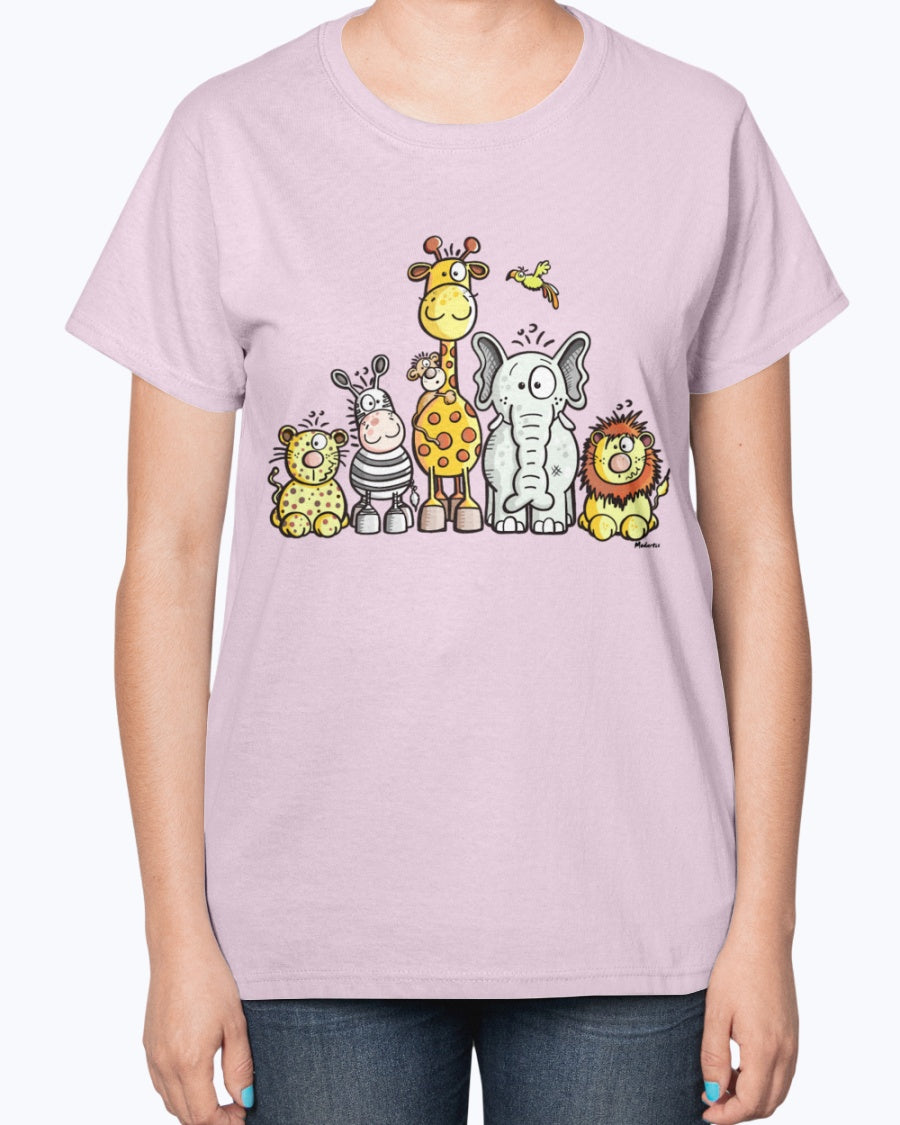 Gildan 2000L Ultra Cotton Ladies T-Shirt 14 colors Light Happy African Animal Team