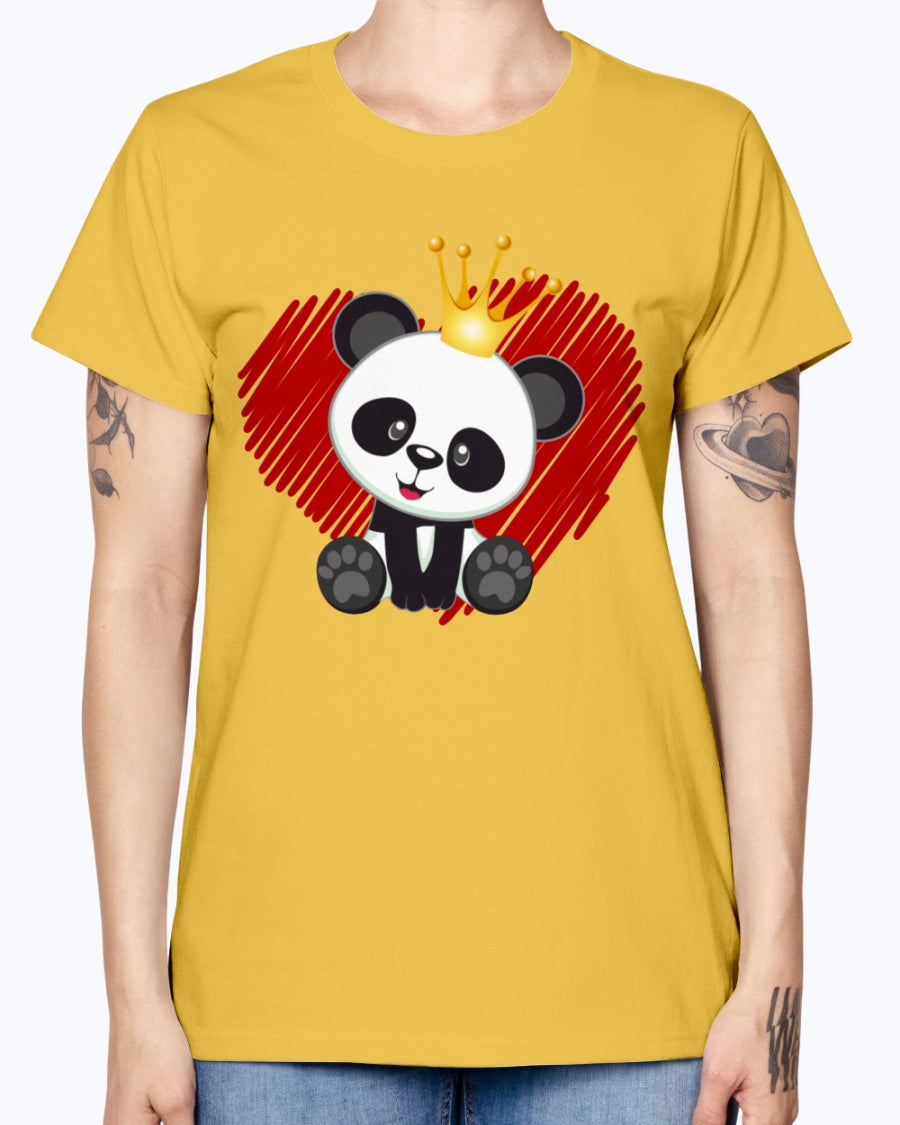 Gildan Ladies Missy T-Shirt. Cute panda love.