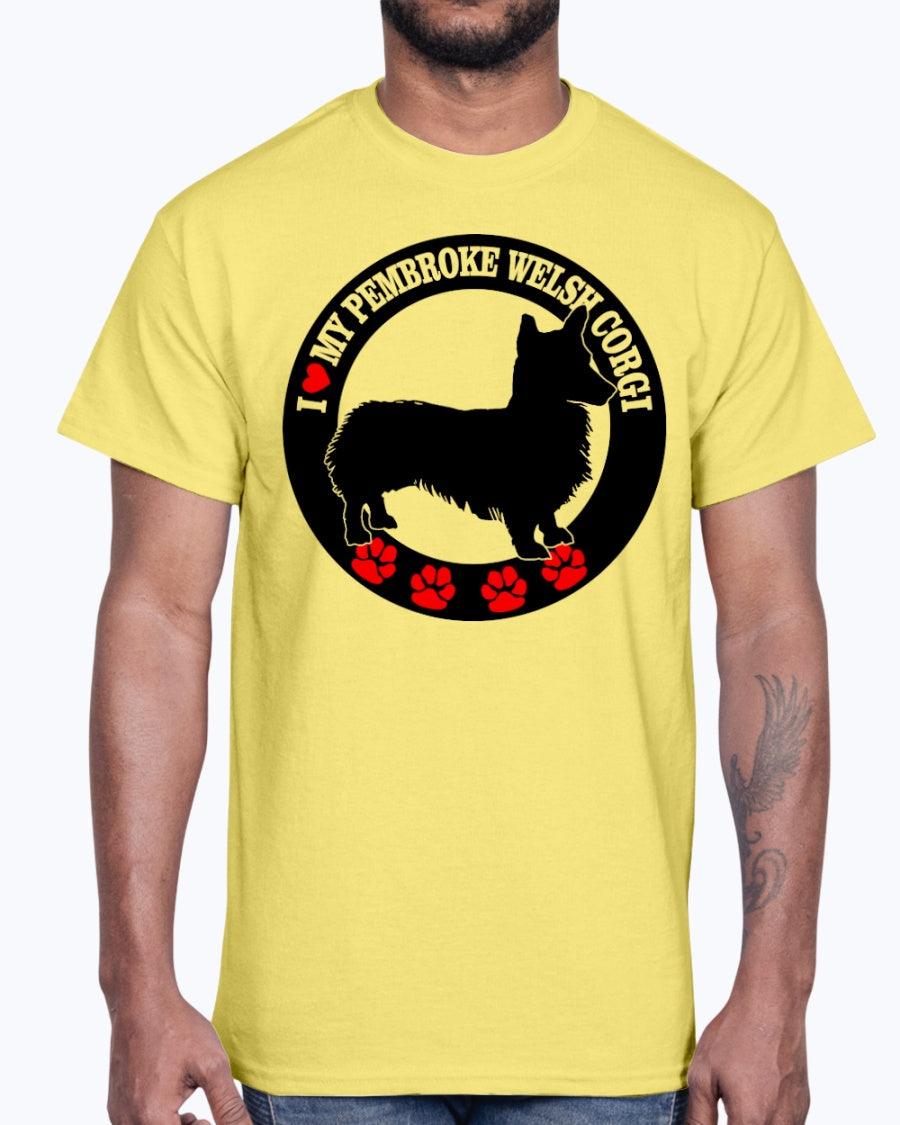 Men's Gildan Ultra Cotton T-Shirt I love my welsh corgi