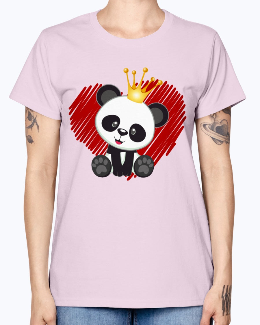Gildan Ladies Missy T-Shirt. Cute panda love.