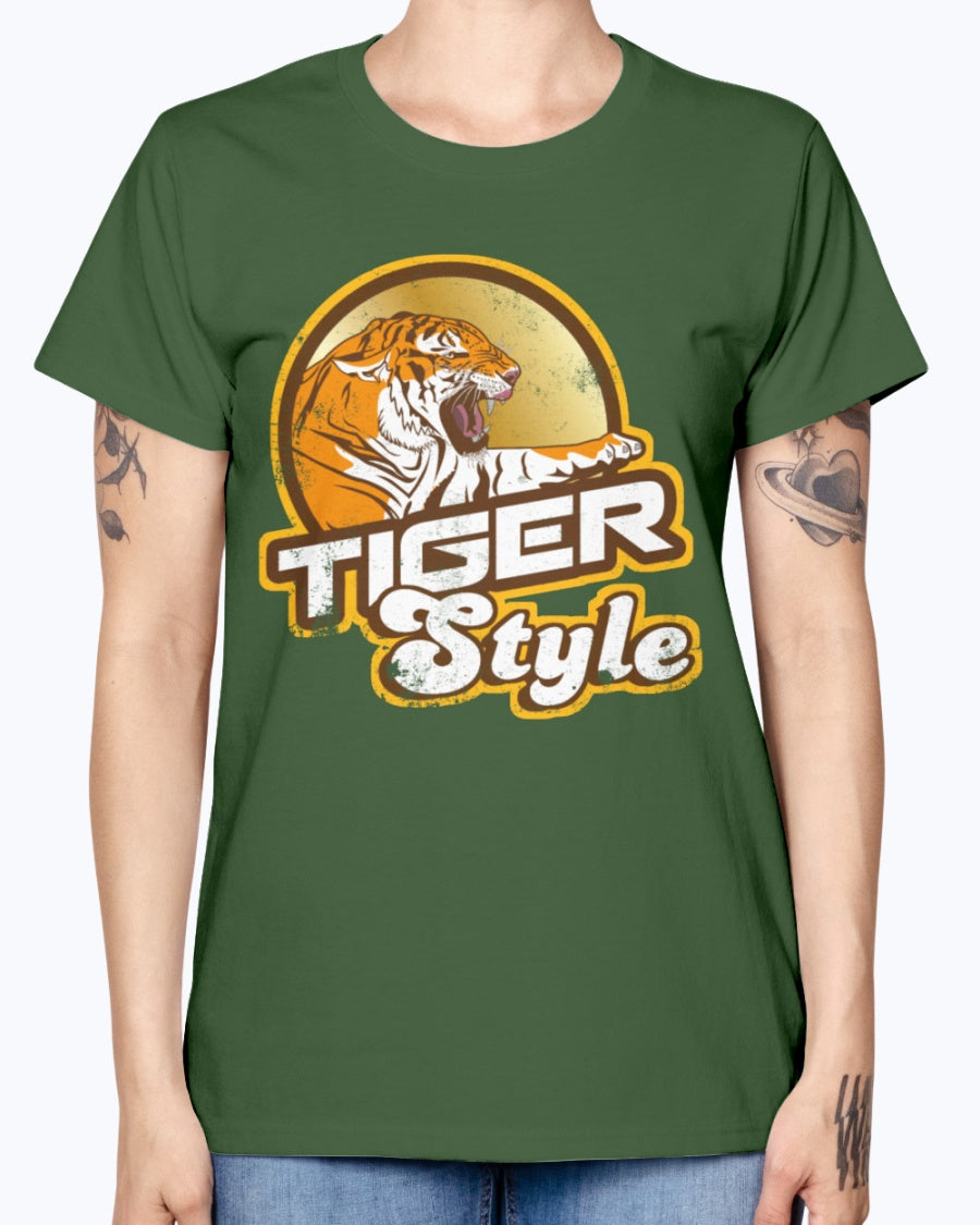 Gildan Ladies Missy T-Shirt 16 colors. Tiger Style