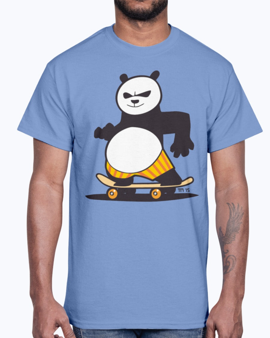 Men's Gildan Ultra Cotton T-Shirt Light Сoloros Skate Panda Kids&apos