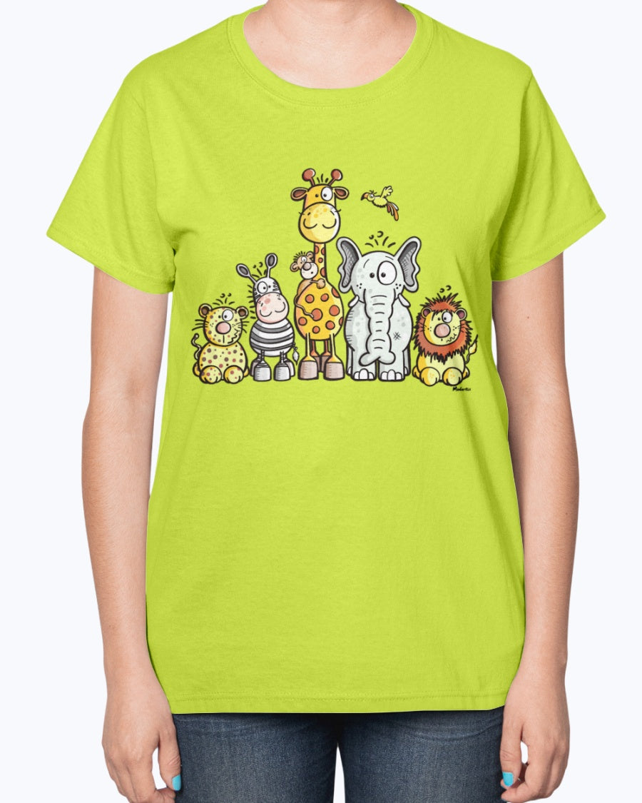 Gildan 2000L Ultra Cotton Ladies T-Shirt 14 colors Light Happy African Animal Team