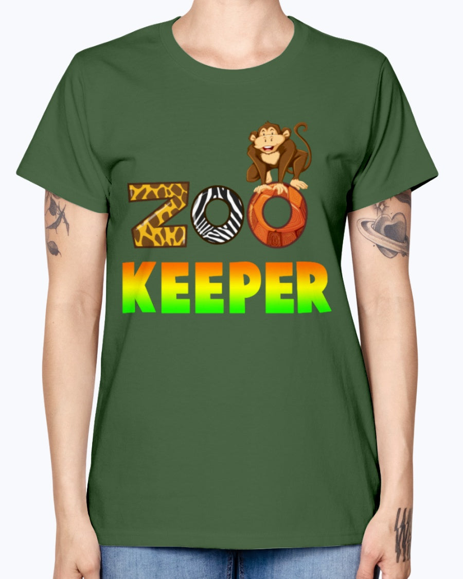 Gildan Ladies Missy T-Shirt 16 colors. Gift For Zoo Keeper
