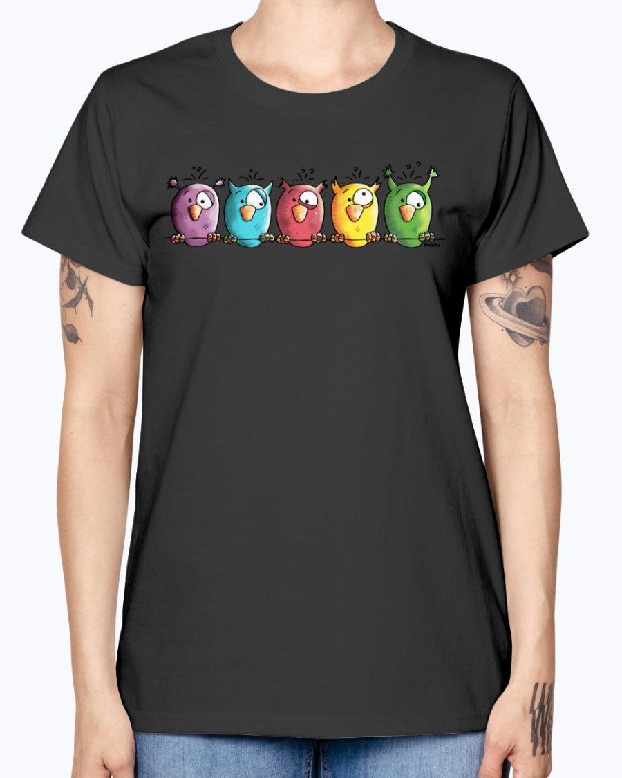 Gildan Ladies Missy T-Shirt 16 colors Funny Owls