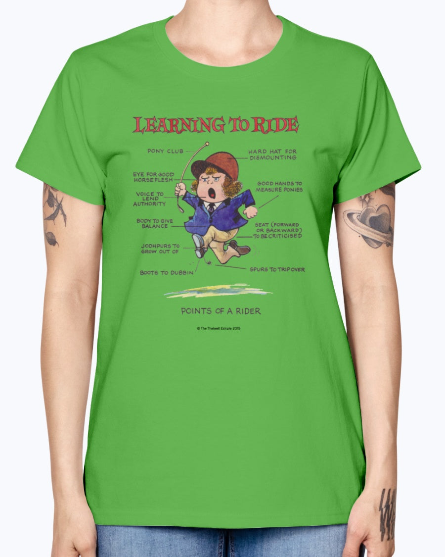 Gildan Ladies Missy T-Shirt. Thelwell Points Of A Rider Learning