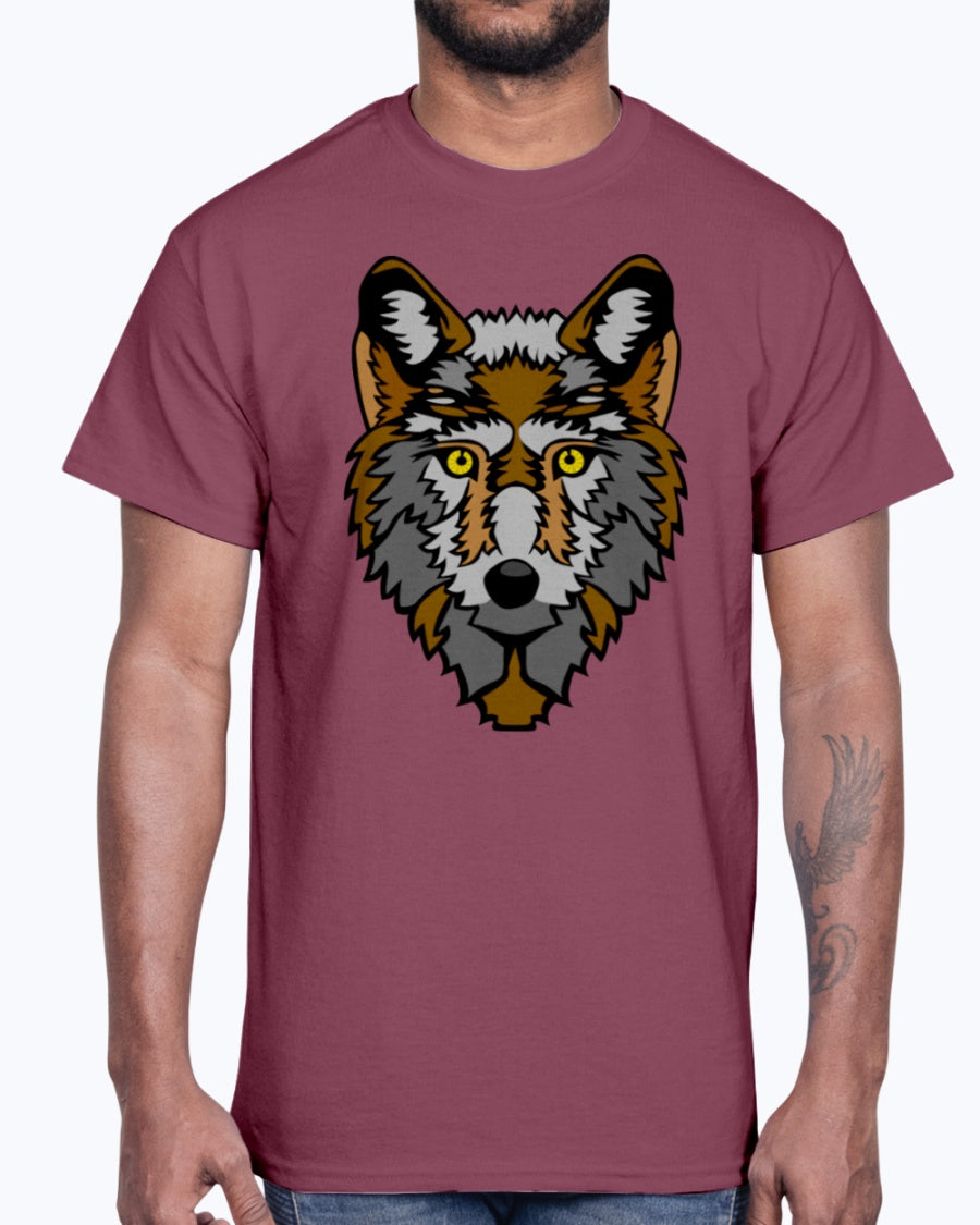 Men's Gildan Ultra Cotton T-Shirt 12 Dark colors Wolf wolfes wolves