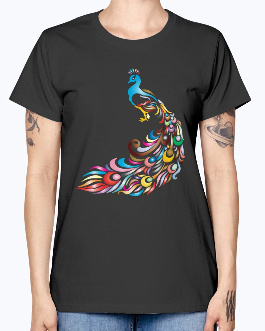 Gildan Ladies Missy T-Shirt 16 colors Chromatic Peacock 2 No Background