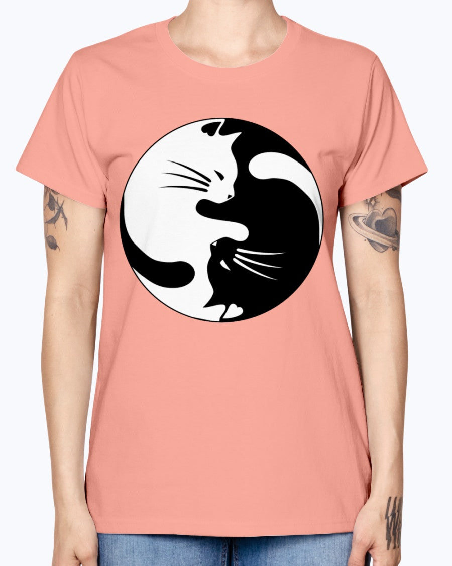 Gildan Ladies Missy T-Shirt Cats yin