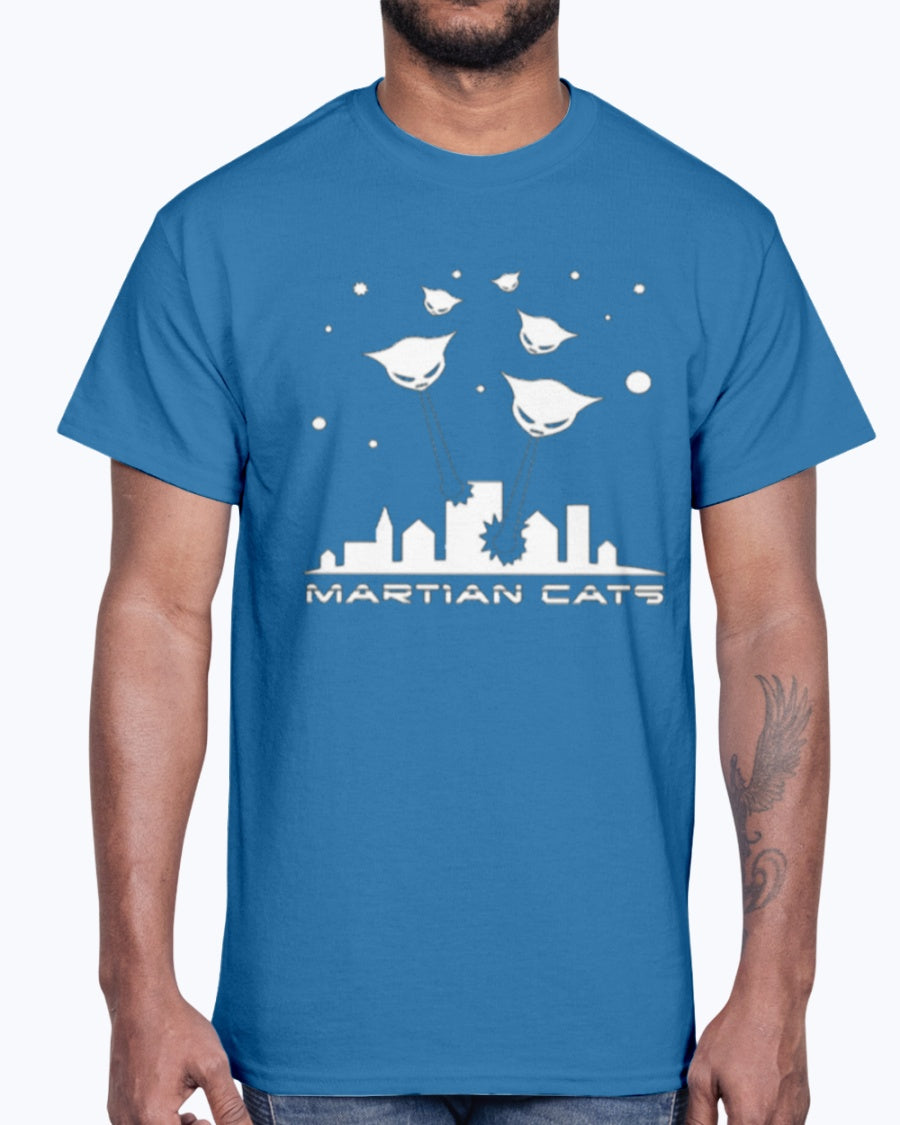 Men's Gildan Ultra Cotton T-Shirt Alien Cat Explosion Cat