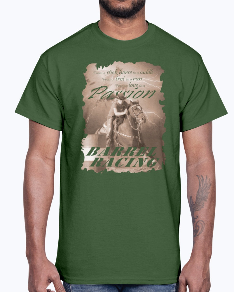 Men's Gildan Ultra Cotton T-Shirt .Barrel racing passion