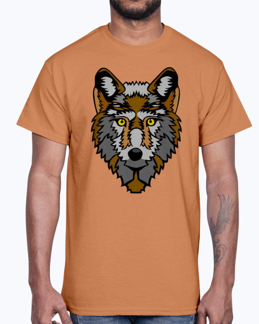 Men's Gildan Ultra Cotton T-Shirt 12 Dark colors Wolf wolfes wolves