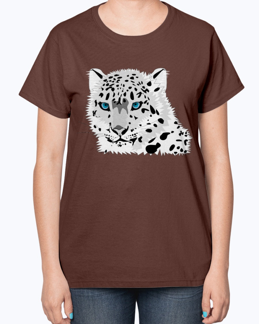 Gildan 2000L Ultra Cotton Ladies T-Shirt 13 colors Dark. Animal snow leopard