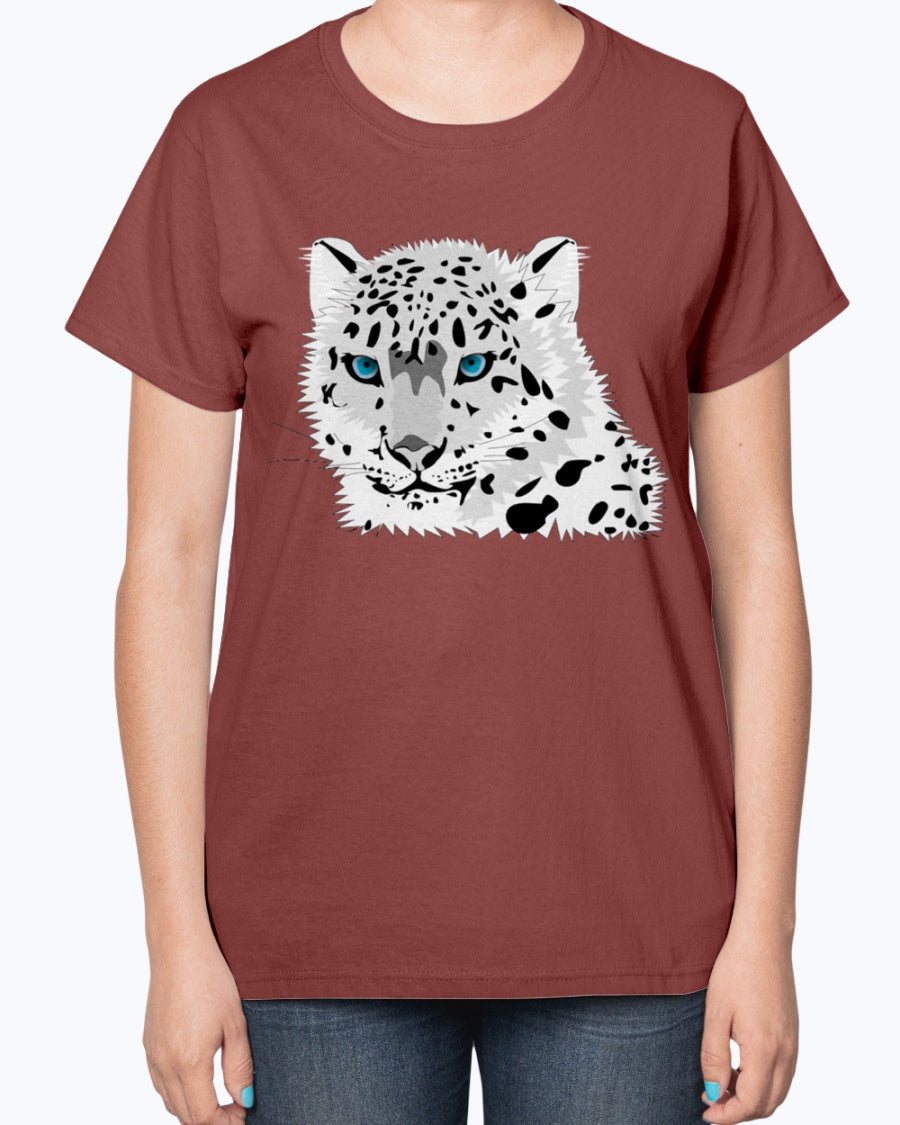 Gildan 2000L Ultra Cotton Ladies T-Shirt 13 colors Dark. Animal snow leopard