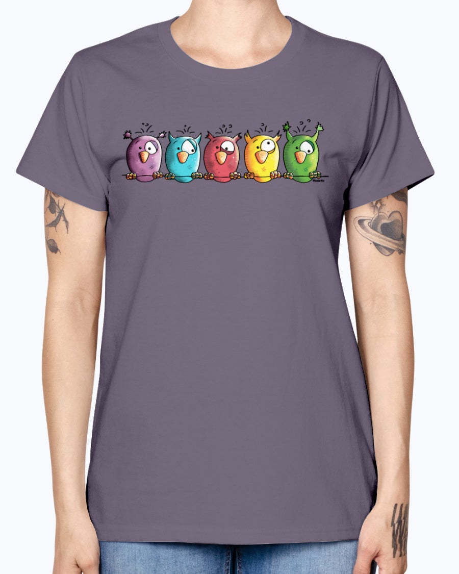 Gildan Ladies Missy T-Shirt 16 colors Funny Owls