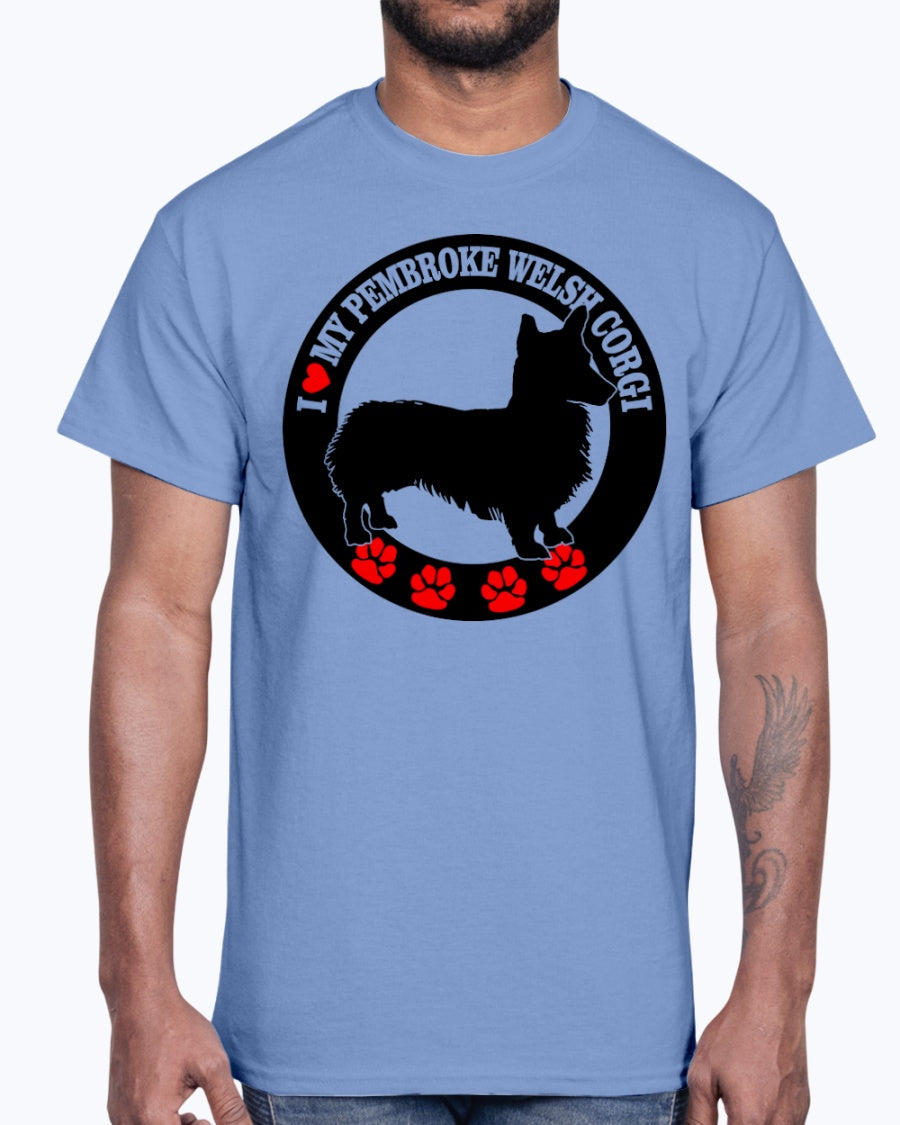 Men's Gildan Ultra Cotton T-Shirt I love my welsh corgi