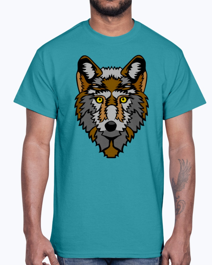 Men's Gildan Ultra Cotton T-Shirt 12 Dark colors Wolf wolfes wolves
