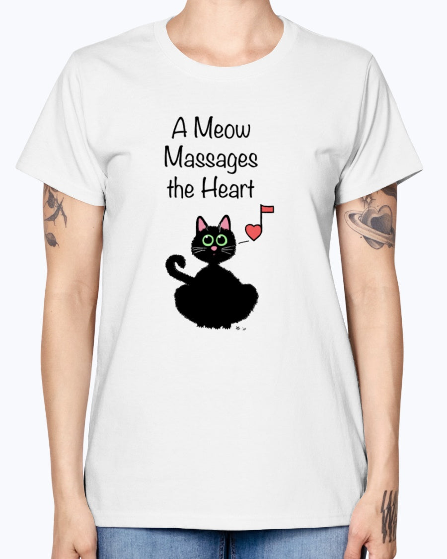 Gildan Ladies Missy T-Shirt A Meow Massages the Heart