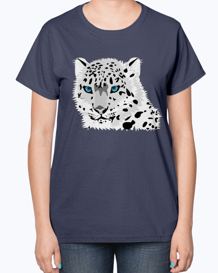 Gildan 2000L Ultra Cotton Ladies T-Shirt 13 colors Dark. Animal snow leopard