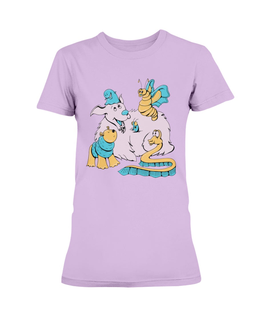 Gildan Ladies Missy Cotton T-Shirt My Happy Dog