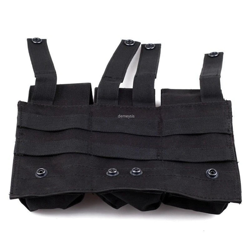 Military Tactical MOLLE Triple Magazine Pouches Triple Army Shooting Mag Pouch Wargame Paintball Pouch Equipment for M14 Ak47