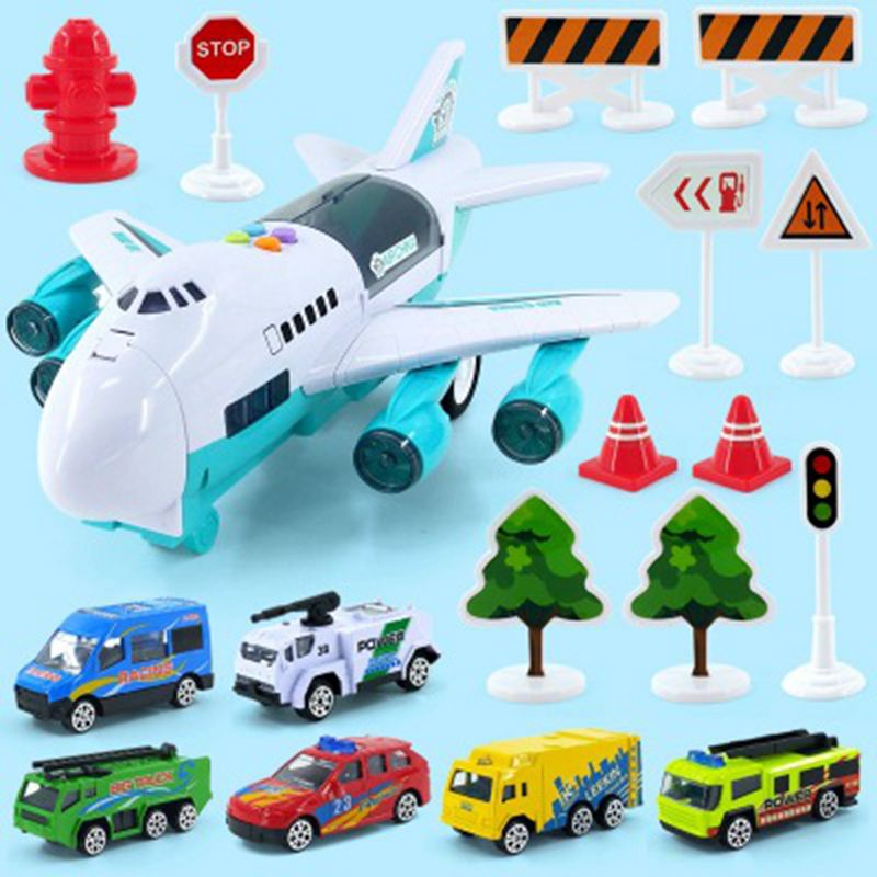 Early education sound and light track toy airliner