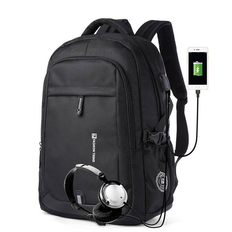 New Waterproof Black Backpack with USB and Phone Ports