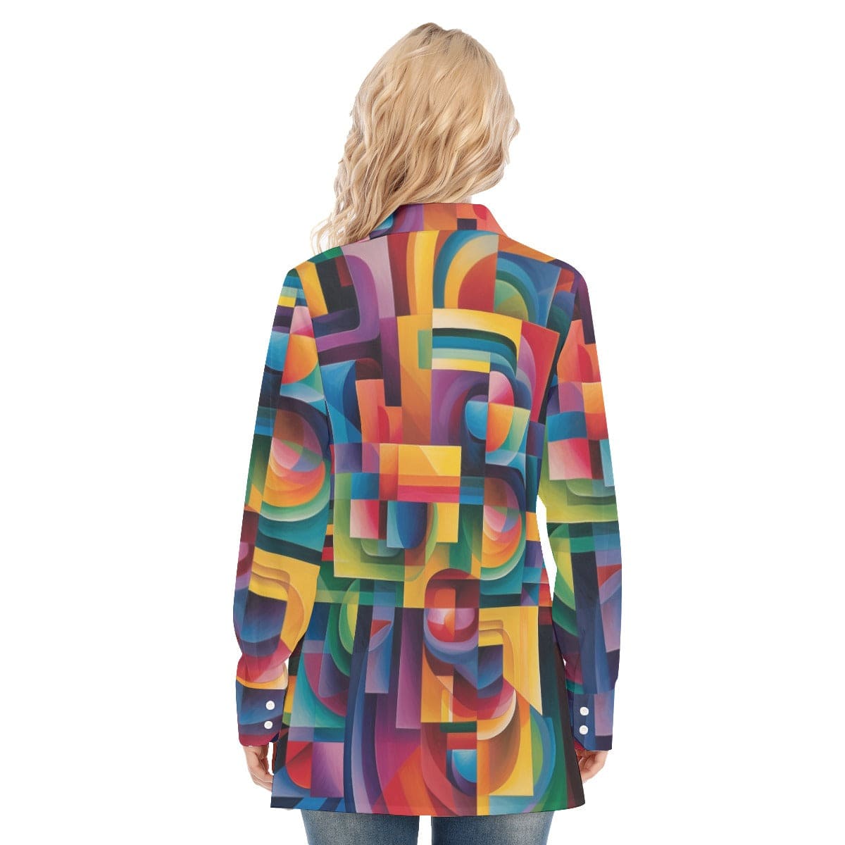 3R9EU All-Over Print Women's Long Shirt |115GSM  98% Cotton and 2% spandex