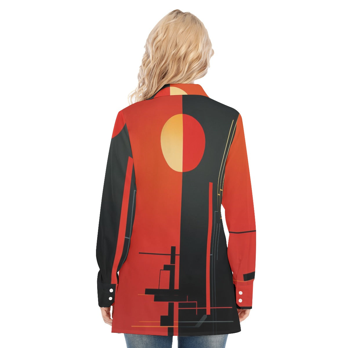 3R9FX All-Over Print Women's Long Shirt |115GSM 98% Cotton and 2% spandex