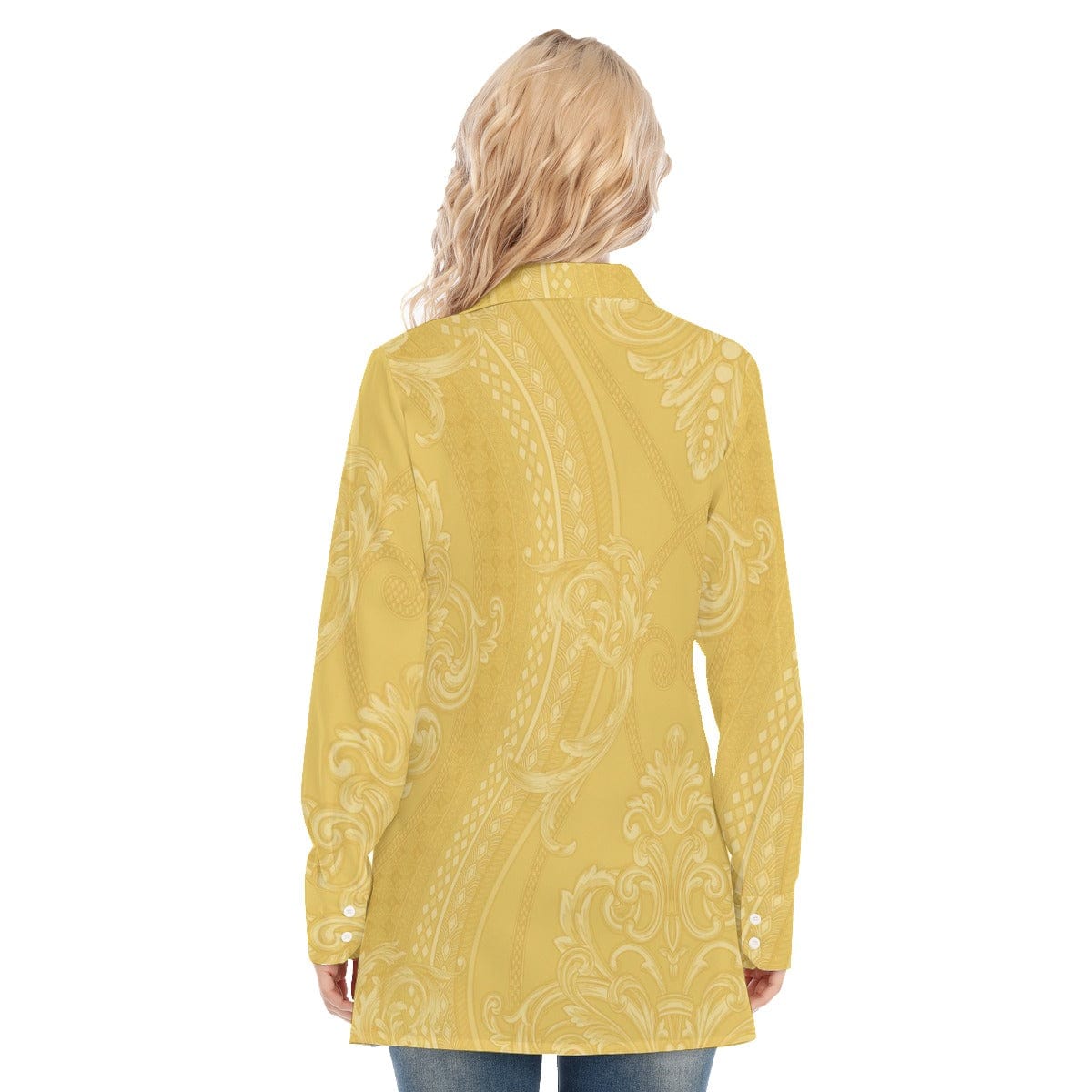 3R9FE All-Over Print Women's Long Shirt |115GSM 98% Cotton and 2% spandex